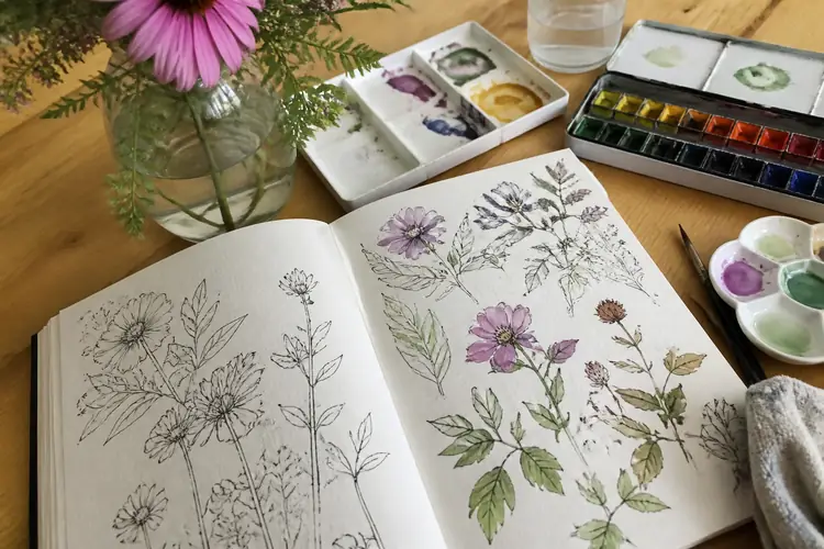 Schetsboek en illustratie